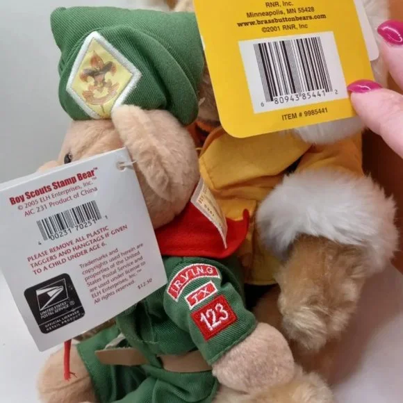 Boy Scouts of America Stamp Bear 2005 & Iceberg Augie 2001 Plush NWT - Picture 4 of 12